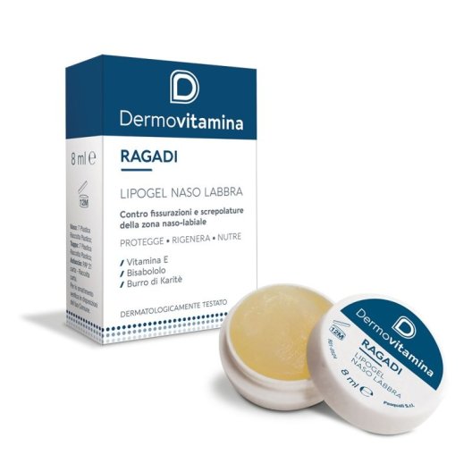 Dermovitamina Ragadi Naso e labbra Lipogel - Vasetto per naso e labbra screpolati - 8 ml