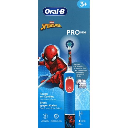 Oral B spazzolino elettrico Spiderman per bambini dai 3 anni + 2 testina di ricambio