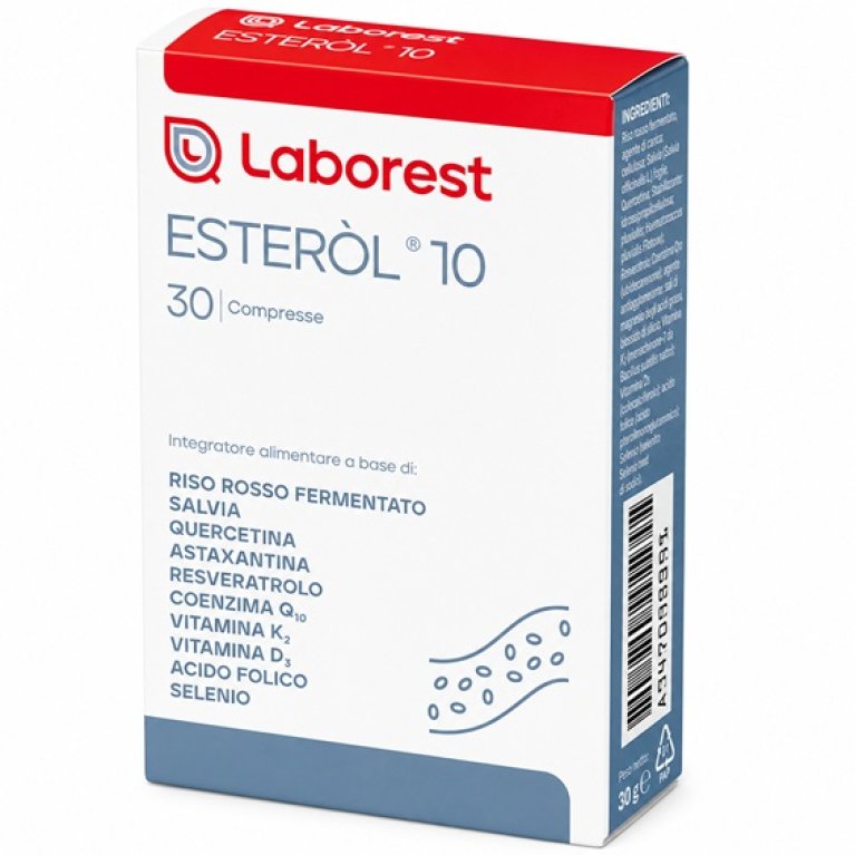Esteròl 10 - 30 Compresse - Integratore con Riso Rosso Fermentato e Antiossidanti