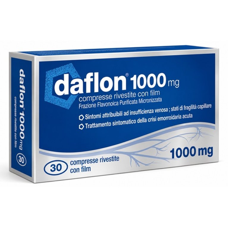 Daflon 1000 mg 30 Compresse | Per Gambe Pesanti, Insufficienza Venosa ed Emorroidi