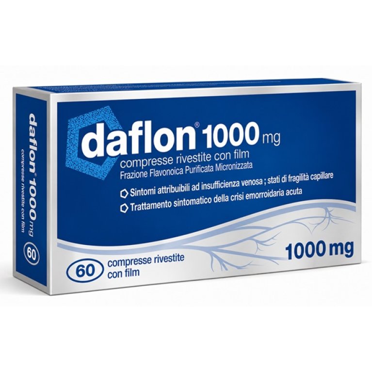 Daflon 1000 mg 60 Compresse | Per Gambe Pesanti, Insufficienza Venosa ed Emorroidi