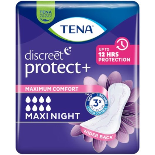 Tena Discreet Protect+ Maxi Night - 12 Assorbenti Notte Incontinenza