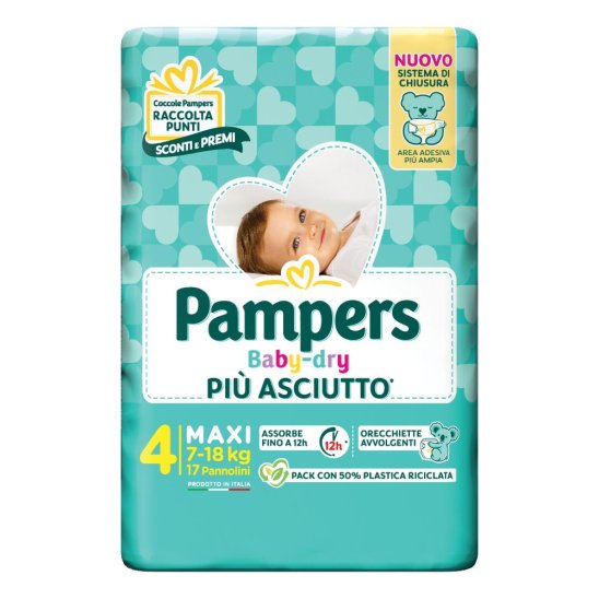 Pampers Baby Dry Maxi - taglia 4 dai 7 ai 18 kg - 17 pannolini