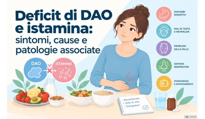 Deficit di DAO e istamina: sintomi, disturbi associati e cosa dice la scienza
