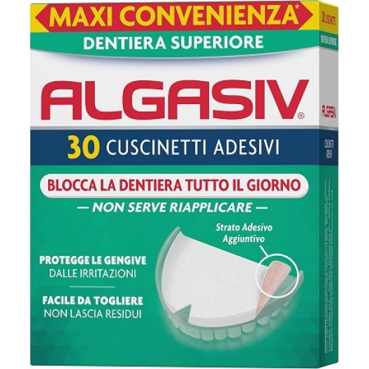 Algasiv 30 Cuscinetti Adesivi - dentiera superiore - maxi convenienza 