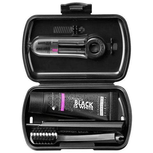 Curaprox Travel Set Black is White - spazzolino da viaggio + dentifricio + scovolino 