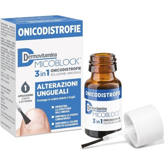 Dermovitamina Micoblock 3 in 1 Onicodistrofie - Smalto per unghie deboli e fragili - 7 ml
