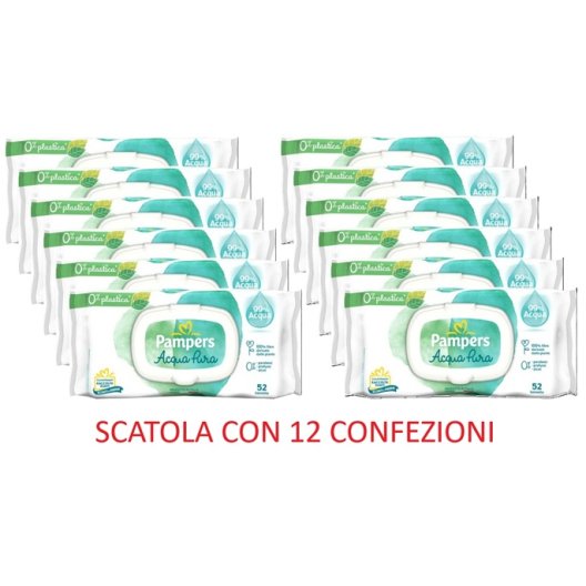 Salviettine Pampers Acqua Pura - 624 salviettine - 12 confezioni 