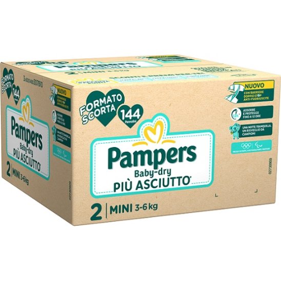 Pampers Baby Dry Mini 144 pannolini - taglia 2 da 3 a 6 kg - formato scorta