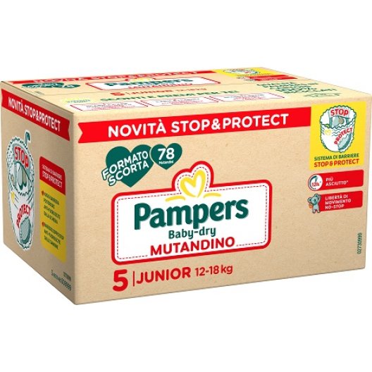 Pampers Baby Dry Mutandino Junior 78 pannolini - taglia 5 da 12 a 18 Kg - Formato scorta