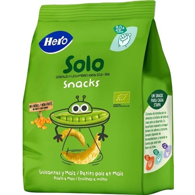 Hero Solo Snack Piselli e Mais Biologici - 40 grammi