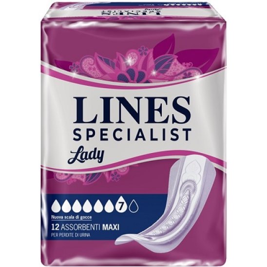 Lines Specialist Lady Maxi 7 gocce - assorbenti per perdite di urina - 12 assorbenti