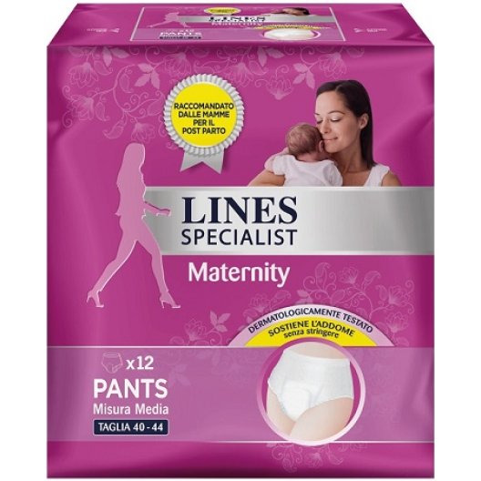 Lines Specialist Maternity - mutande assorbenti post parto taglia Media - 12 pezzi