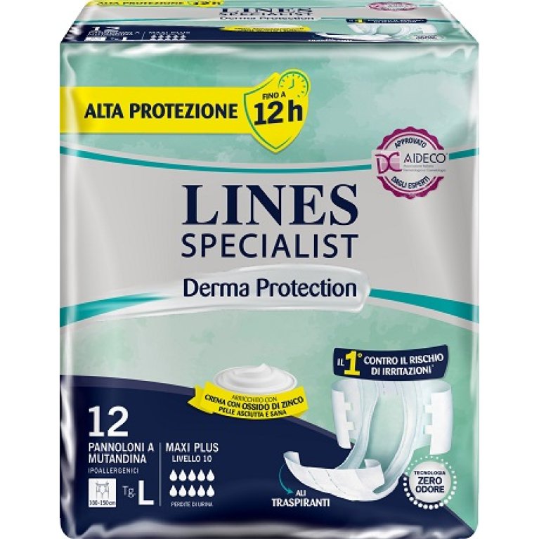 Lines Specialist Derma Protection Pannoloni alta protezione livello 10 taglia L - 10 pannoloni 