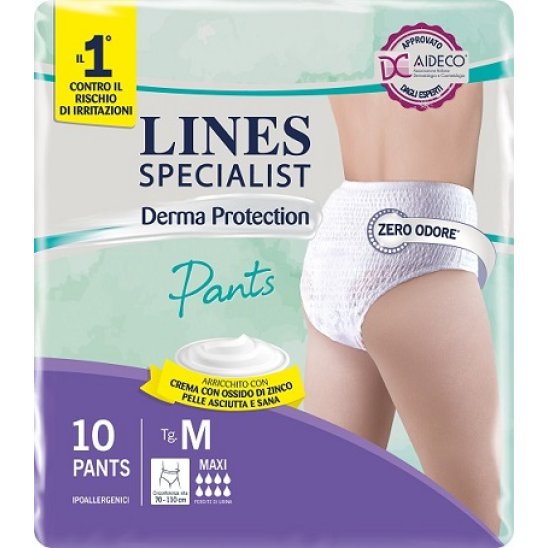 Lines Specialist derma protection Pants Maxi 8 gocce - pannoloni a mutandina taglia M - 10 pannoloni