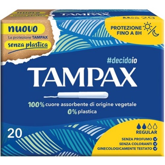Tampax Blue Box Regular - assorbente interno con applicatore in cartone per il flusso medio - 20 assorbenti