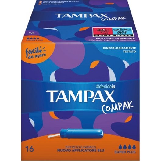 Tampax Compak Super Plus - assorbente interno per flussi molto abbondanti - 16 assorbenti