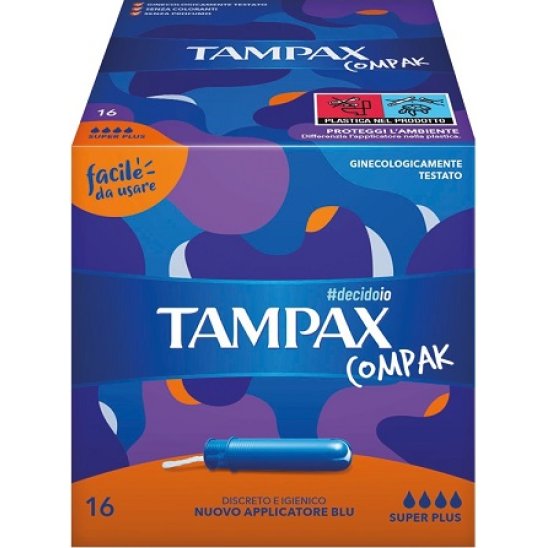 Tampax Compak Super Plus - assorbente interno per flussi molto abbondanti - 16 assorbenti