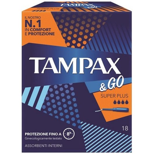 Tampax & Go Super Plus assorbenti interni - flussi molto abbondanti - 18 assorbenti