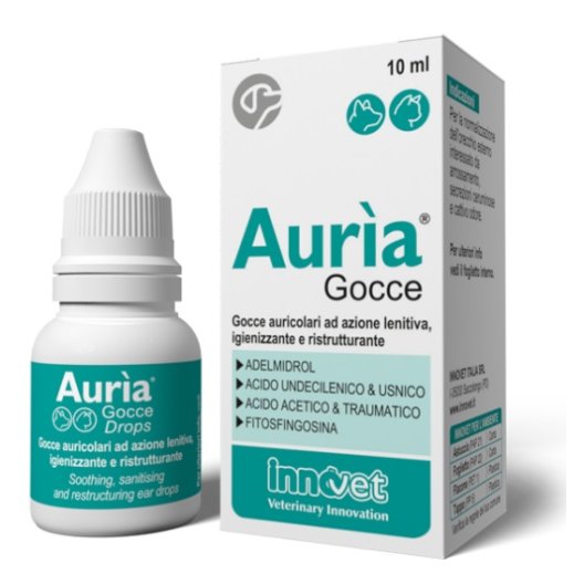 Auria Gocce Auricolari per cani e gatti - lenitive ed igienizzanti - 10 ml