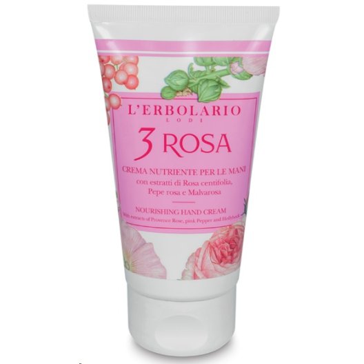 3 Rosa Crema nutriente per le mani L'Erbolario - 75 ml