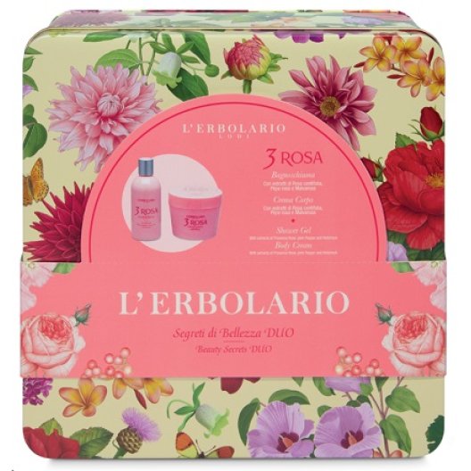 3 Rosa Segreti di Bellezza Duo L'Erbolario - bagnoschiuma 250ml e crema per il corpo 200 ml