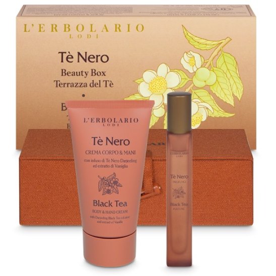 Tè Nero Beauty Box Terrazza del Tè L'Erbolario - profumo 10 ml + crema corpo e mani 75 ml