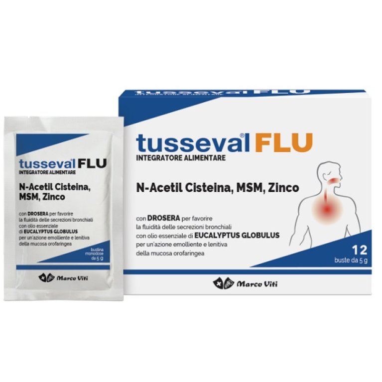 Tusseval Flu Marco Viti - Integratore Tosse e Muco - 12 bustine