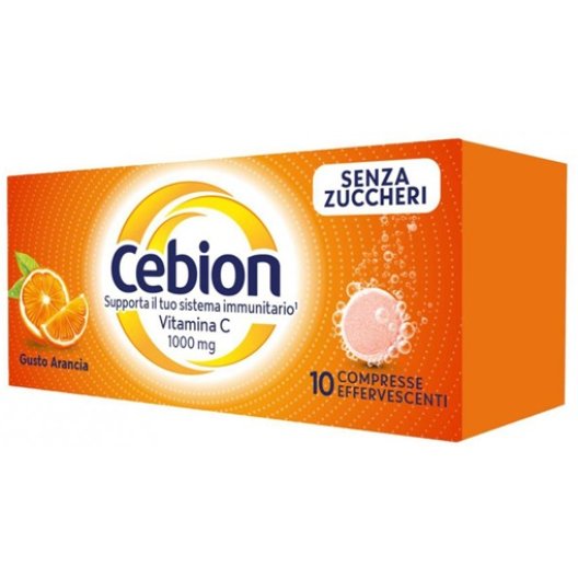 Cebion effervescente Arancia Senza Zucchero - integratore di Vitamina C - 10 compresse effervescenti