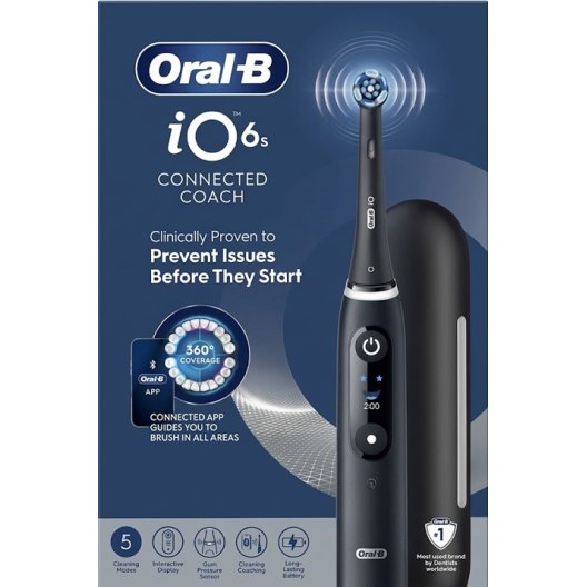 Oral B spazzolino elettrico iO 6 s + 2 testine - nero