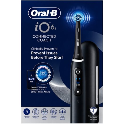 Oral B spazzolino elettrico iO 6 s + 2 testine - nero