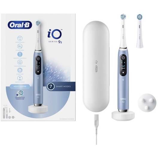 Oral B spazzolino elettrico iO 9 s + 2 testine - Azzurro Acqua Marina