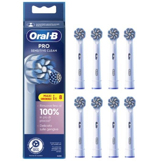 Oral B testine di ricambio per spazzolino elettrico Sensitive Clean - 8 testine