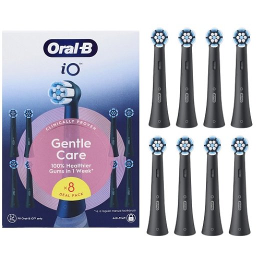 Oral B testine di ricambio iO Gentle Care - 8 testine nere