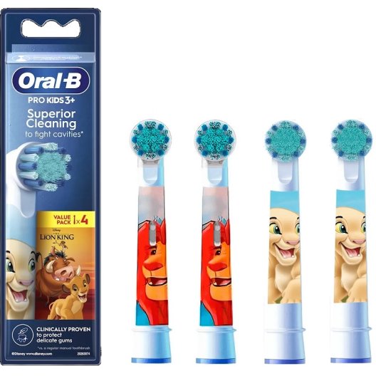 Oral B testine di ricambio per spazzolino Re Leone - 4 testine setole Morbide