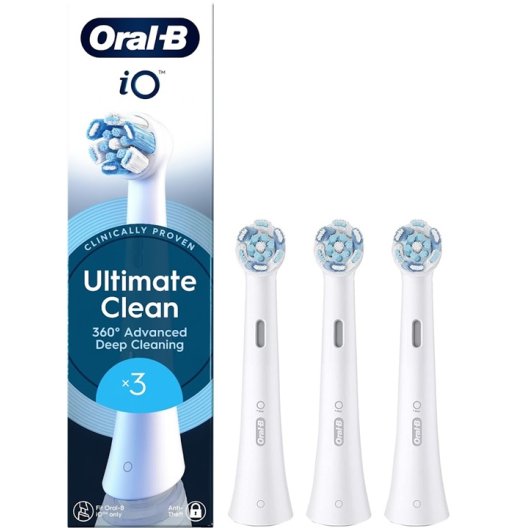 Oral B testine di ricambio iO Ultimate Clean - 3 testine bianche
