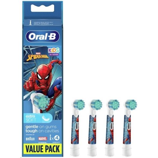 Oral B testina di ricambio per spazzolino elettrico Pro Kids 3+ Spiderman - 4 testine
