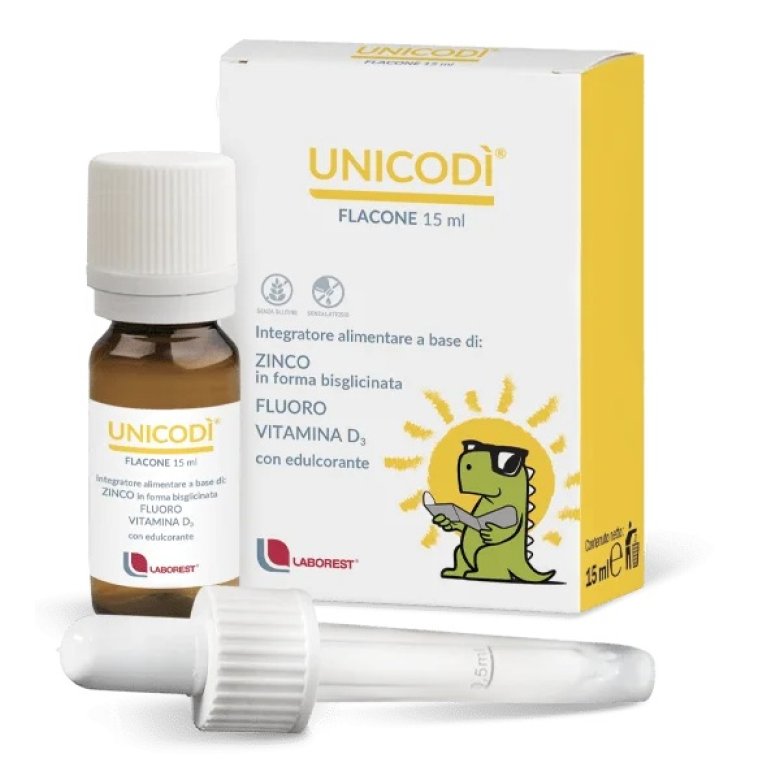 Unicodì Gocce 15 ml - Zinco Bisglicinato Fluoro e Vitamina D3