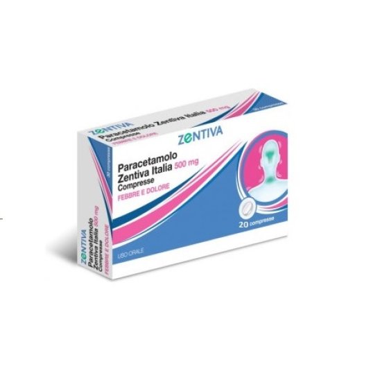 Paracetamolo 500 mg Febbre e Dolore Zentiva - 20 compresse