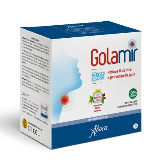 Golamir 2ACT 20 compresse orosolubili per il mal di gola a partire dai 6 anni