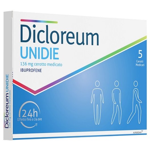 Dicloreum Unidie cerotti antinfiammatori - 5 cerotti da 136 mg in 24 h