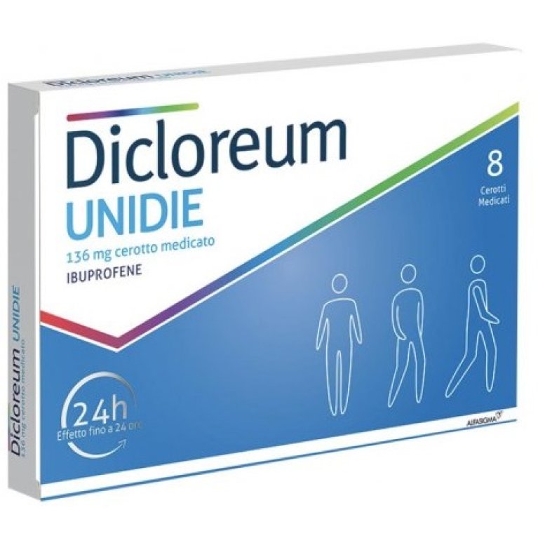 Dicloreum Unidie cerotti antinfiammatori - 8 cerotti da 136 mg in 24 h