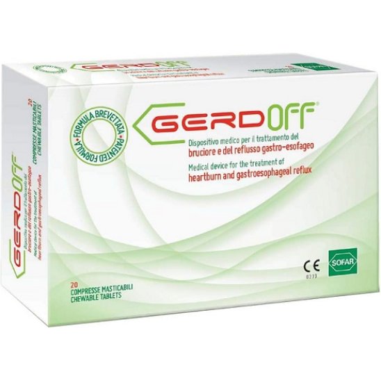 Gerdoff compresse contro il reflusso gastro-esofageo ed il bruciore di stomaco - 20 compresse masticabili