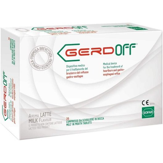 Gerdoff compresse Gusto Latte contro il reflusso gastro-esofageo ed il bruciore di stomaco - 20 compresse masticabili