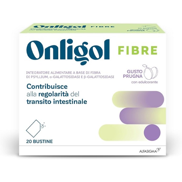 Onligol Fibre gusto Prugna - per la normale regolarità del transito intestinale - 20 bustine