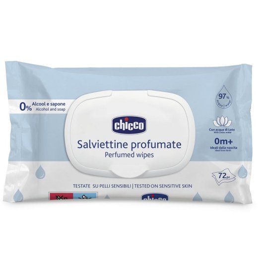 Chicco Salviettine detergenti profumate - con coperchio - 72 salviettine