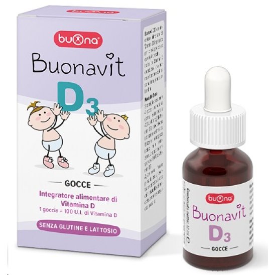 Buonavit D3 gocce, vitamina D3 per neonati e bambini - 12 ml