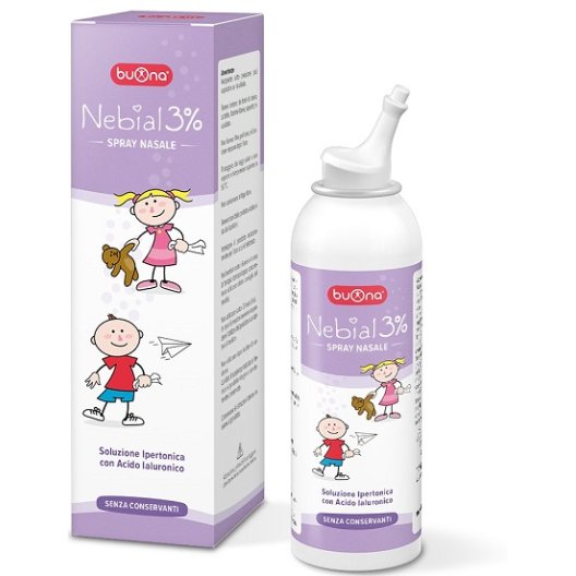 Nebial 3% spray nasale - soluzione ipertonica con acido ialuronico - 100 ml