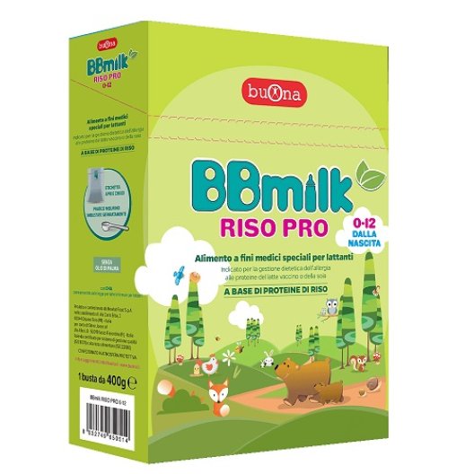 BBmilk riso pro 0-12 latte di riso in polvere dalla nascita 400 grammi