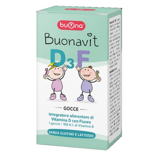 Buonavit D3F gocce, per lo sviluppo osseo e mineralizzazione dei denti 12ml